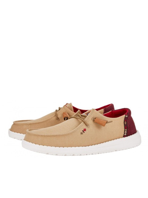 HEY DUDE WENDY CHAMBRAY BOHO Łatwe do zakładania mokasyny z płótna brązowy - Buty damskie