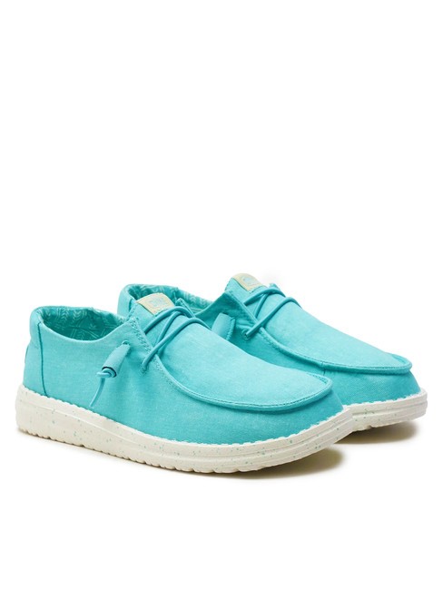 HEY DUDE WENDY CANVAS W Mokasyny płócienne turkus - Buty damskie