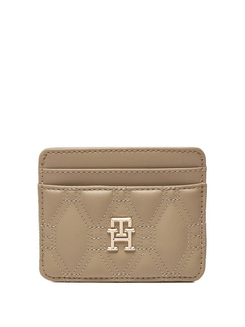 TOMMY HILFIGER REFINED  Płaski uchwyt na karty beżowy - Portfele damskie