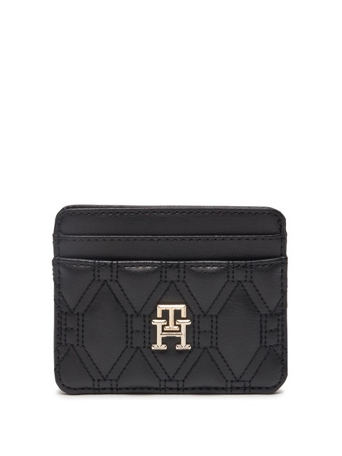 TOMMY HILFIGER REFINED  Płaski uchwyt na karty czarny - Portfele damskie