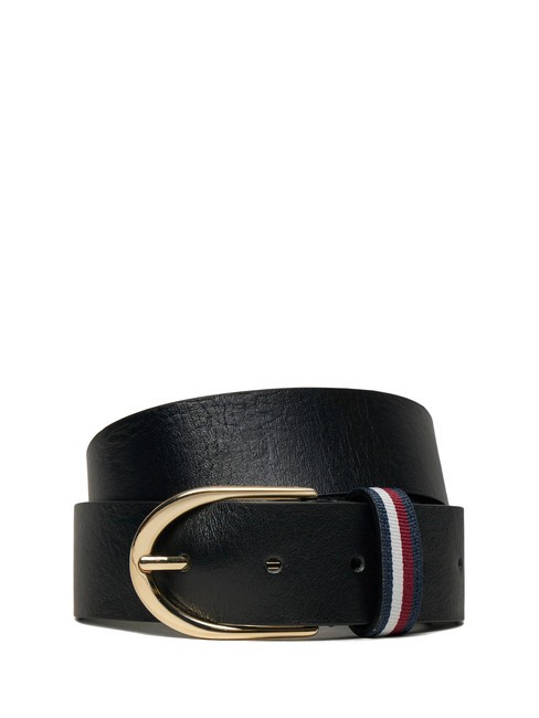 TOMMY HILFIGER CORPORATE Pasek skórzany czarny - Paski