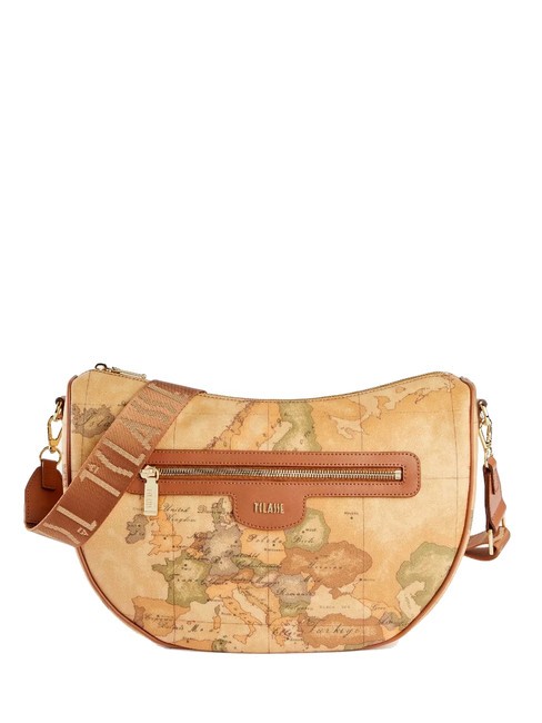 ALVIERO MARTINI PRIMA CLASSE GEO CLASSIC Torba na ramię w kształcie półksiężyca NATURALNY - Torby damskie