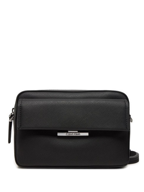CALVIN KLEIN LINEAR Mała torba na ramię czarny - Torby damskie