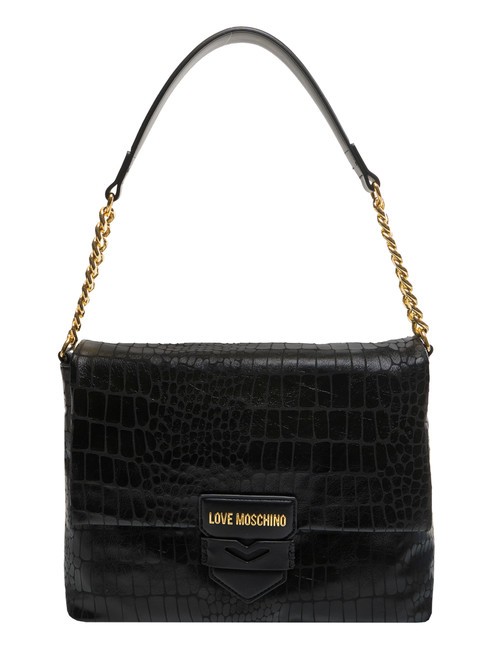 LOVE MOSCHINO CROCO Torba na ramię Czarny - Torby damskie