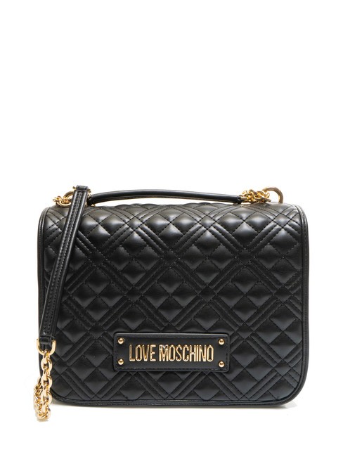 LOVE MOSCHINO QUILTED Torba pikowana konwertowalna Czarny - Torby damskie