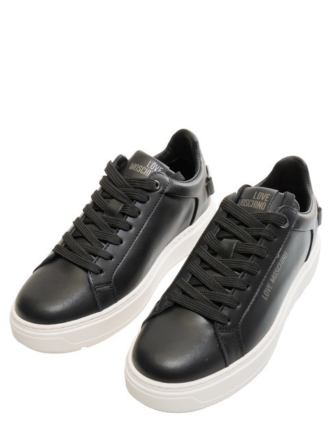 LOVE MOSCHINO BOLD 40  Skórzane trampki Czarny - Buty damskie