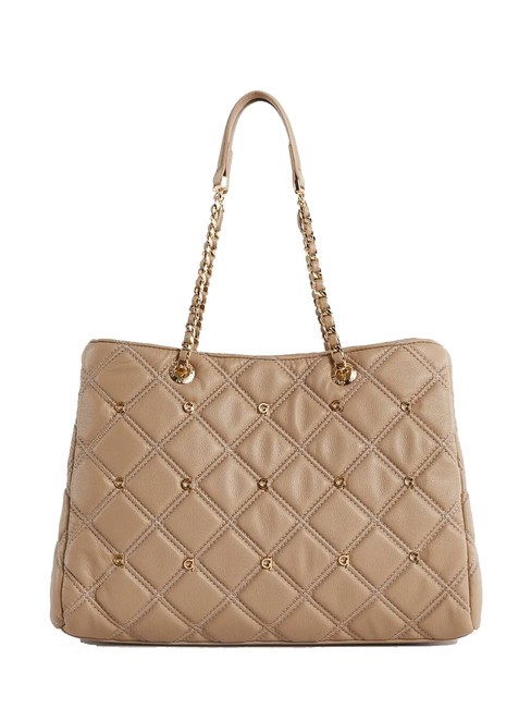 GAUDÌ CLELIA Torba shopper z uchwytami łańcuszkowymi piasek - Torby damskie