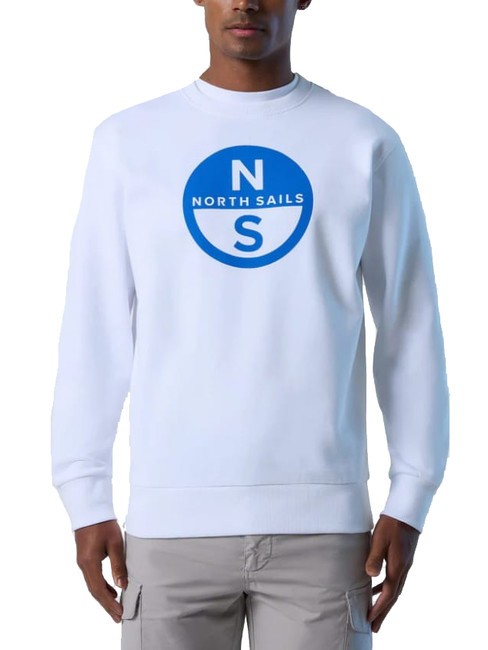 NORTH SAILS BASIC Bluza z okrągłym dekoltem i nadrukowanym logo biały - Bluzy męskie