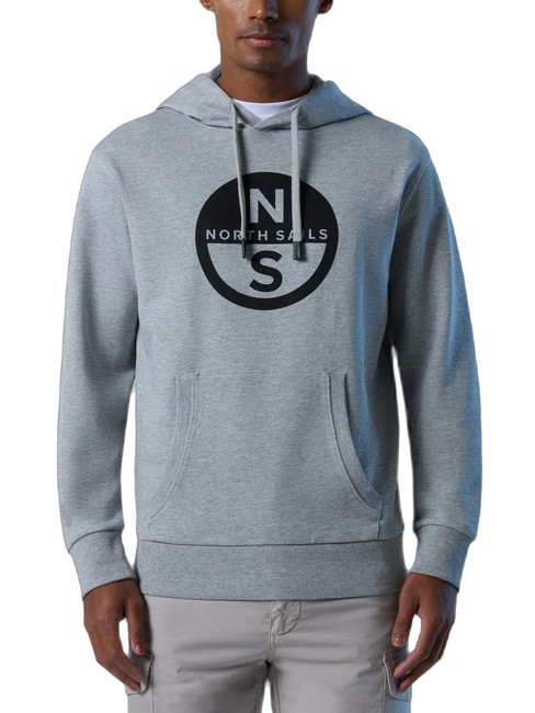 NORTH SAILS BASIC Bluza z kapturem z nadrukiem logo szary melanż - Bluzy męskie
