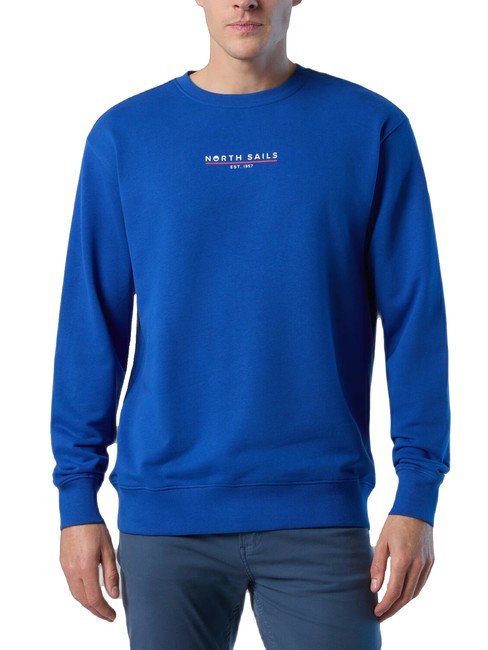 NORTH SAILS BASIC Bluza bawełniana z napisem logo surfować w kolorze niebieskim - Bluzy męskie