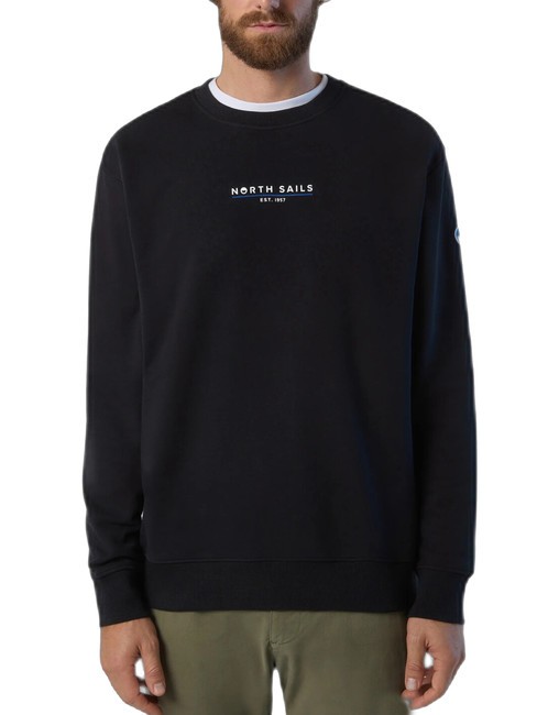 NORTH SAILS BASIC Bluza bawełniana z napisem logo czarny - Bluzy męskie