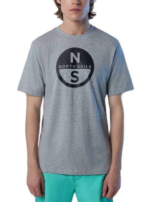 NORTH SAILS BASIC Koszulka bawełniana z nadrukowanym logo szary melanż - Koszulki męskie