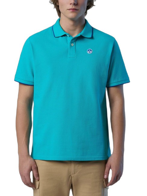 NORTH SAILS COLLAR STRIPED Koszulka polo bawełniana z krótkim rękawem ceramiczny - Polo męskie