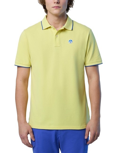NORTH SAILS COLLAR STRIPED Koszulka polo bawełniana z krótkim rękawem światło wapienne - Polo męskie