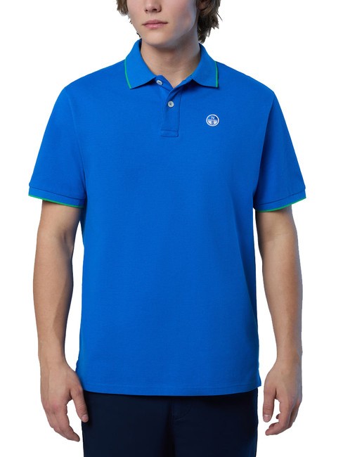 NORTH SAILS COLLAR STRIPED Koszulka polo bawełniana z krótkim rękawem królewski - Polo męskie