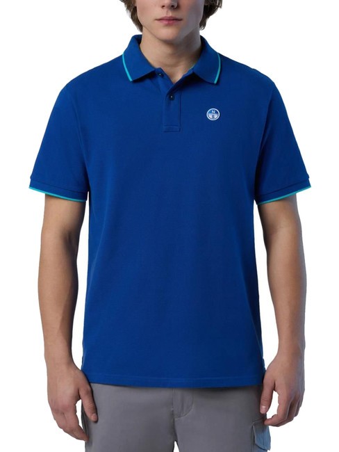 NORTH SAILS COLLAR STRIPED Koszulka polo bawełniana z krótkim rękawem błękit oceanu - Polo męskie