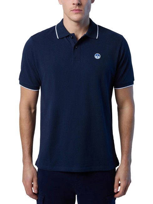 NORTH SAILS COLLAR STRIPED Koszulka polo bawełniana z krótkim rękawem granatowy - Polo męskie