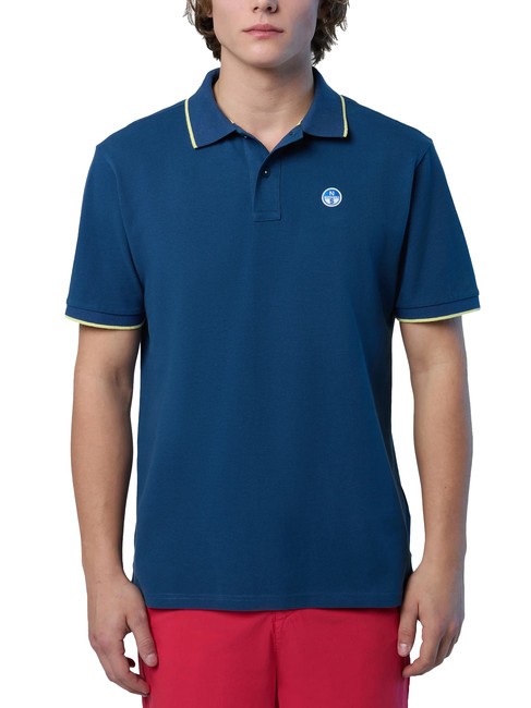 NORTH SAILS COLLAR STRIPED Koszulka polo bawełniana z krótkim rękawem ciemny denim - Polo męskie