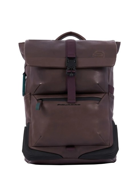 PIQUADRO CORNER 2.0 SPECIALE Plecak skórzany na laptopa 15,6" bordeaux - Plecaki na laptopa do pracy