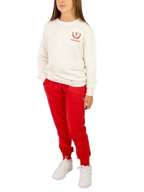 TRUSSARDI STRAUB KIDS Bluza i spodnie dresowe ecru/czerwony - Dresy dziecięce
