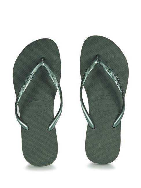 HAVAIANAS SLIM Klapki oliwkowo-zielony - Buty damskie