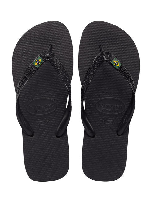 HAVAIANAS  Klapki z logo Brazylii CZARNY - Buty uniseks