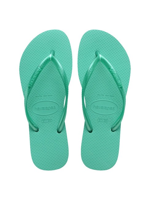 HAVAIANAS SLIM Klapki metaliczny wirtualny zielony - Buty damskie