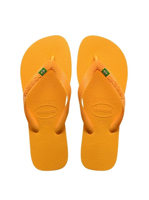 HAVAIANAS  Klapki z logo Brazylii żółty - Buty uniseks