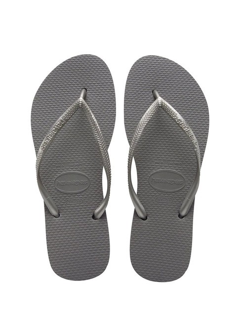 HAVAIANAS SLIM Klapki stalowy/szary - Buty damskie