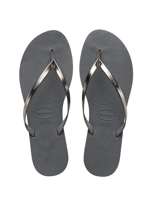 HAVAIANAS YOU METALLIC Klapki gumowe stal szara/metaliczny grafit - Buty damskie