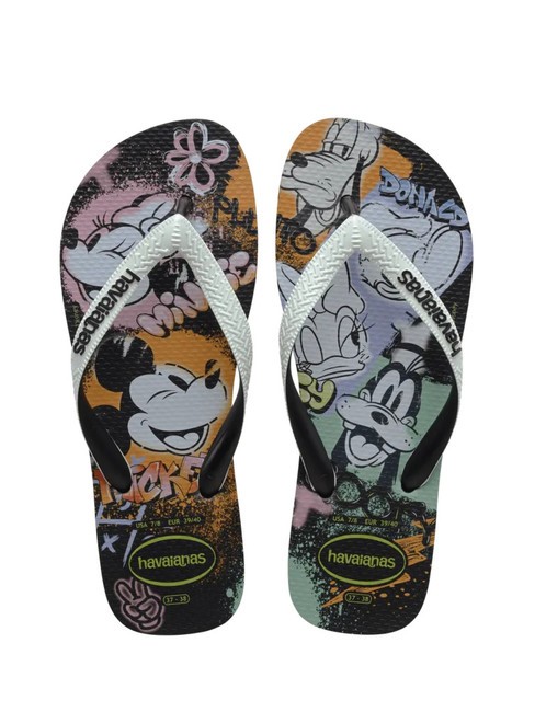 HAVAIANAS DISNEY STYLISH Klapki czarny/biały/czarny - Buty uniseks