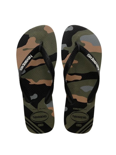 HAVAIANAS TOP CAMU Klapki oliwkowo-zielony/czarny - Buty uniseks