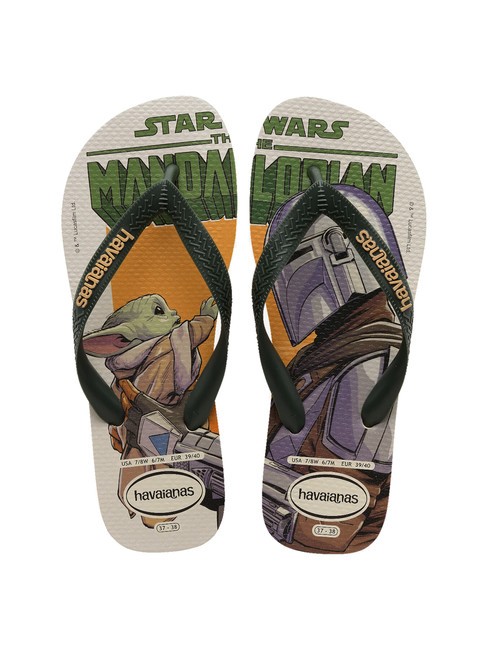 HAVAIANAS STAR WARS Klapki beżowy/ciemnozielony - Buty męskie