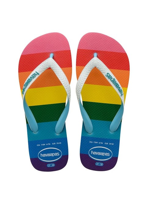 HAVAIANAS TOP PRIDE ALLOVER Klapki niebieski - Buty uniseks