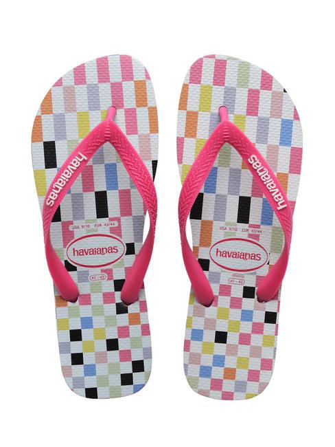 HAVAIANAS TOP CHECK Klapki lodowato-szary/różowy - Buty uniseks