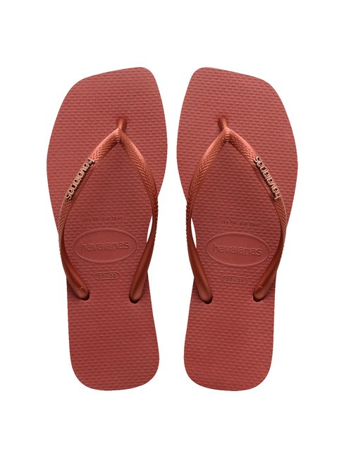HAVAIANAS SQUARE LOGO Klapki mahoń - Buty damskie