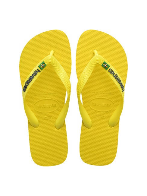 HAVAIANAS BRASIL LOGO NEON Klapki cytrynowy żółty/cytrusowy żółty - Buty uniseks