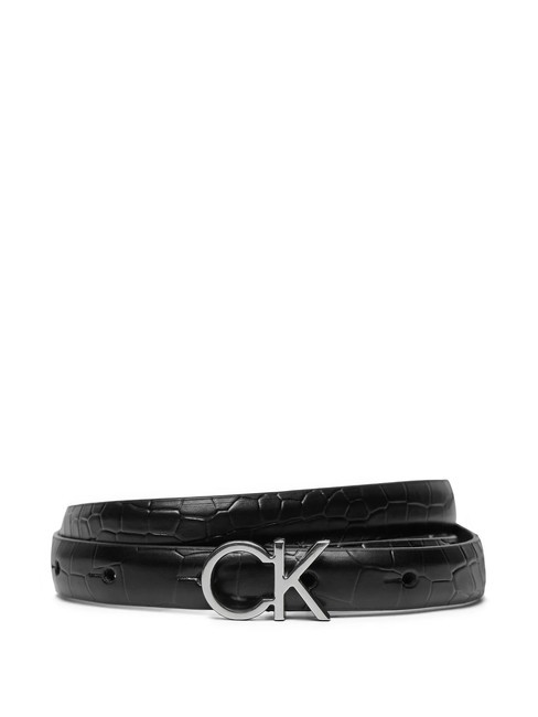 CALVIN KLEIN DAILY Pasek skórzany ck czarny krokodyl - Paski