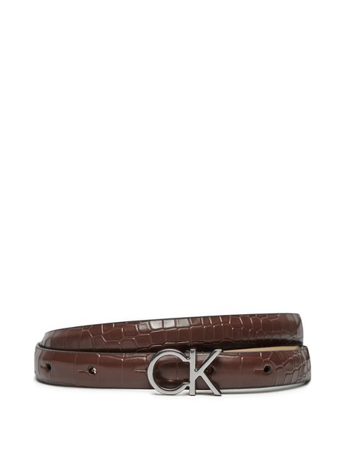 CALVIN KLEIN DAILY Pasek skórzany czekoladowy labrador krokodyl - Paski
