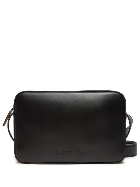 CALVIN KLEIN EMBOSSED CALVIN Miniaturowa torba na aparat na ramię czarny - Torby damskie