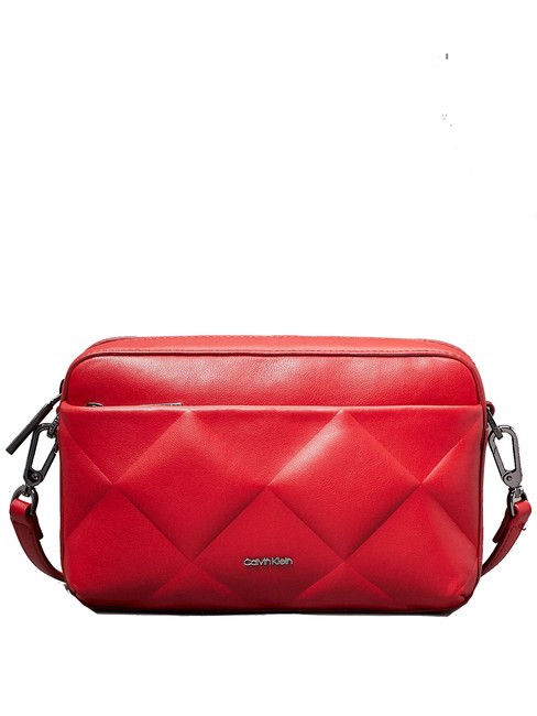 CALVIN KLEIN DIAMOND QUILT  Mała torebka na ramię z paskiem na ramię szałwia szkarłatna - Torby damskie