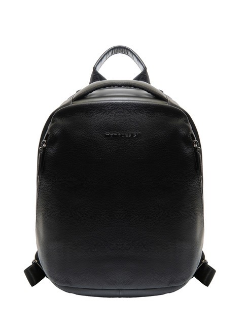 MOMO DESIGN DOLLARO  Skórzany plecak na laptopa 15" czarny - Plecaki szkolne i rekreacyjne