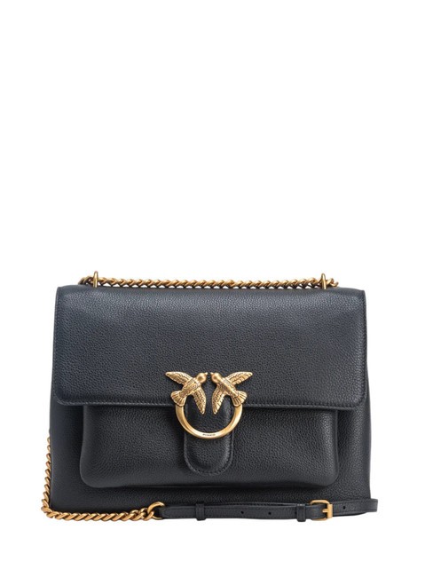 PINKO LOVE SOFT BIG  Torba na ramię / torba crossbody czarno-antyczne złoto - Torby damskie