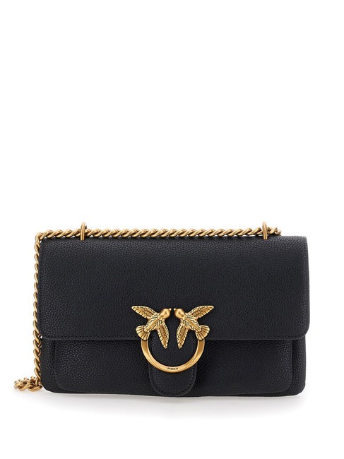 PINKO LOVE SOFT MINI Torba na ramię / torba crossbody czarno-antyczne złoto - Torby damskie