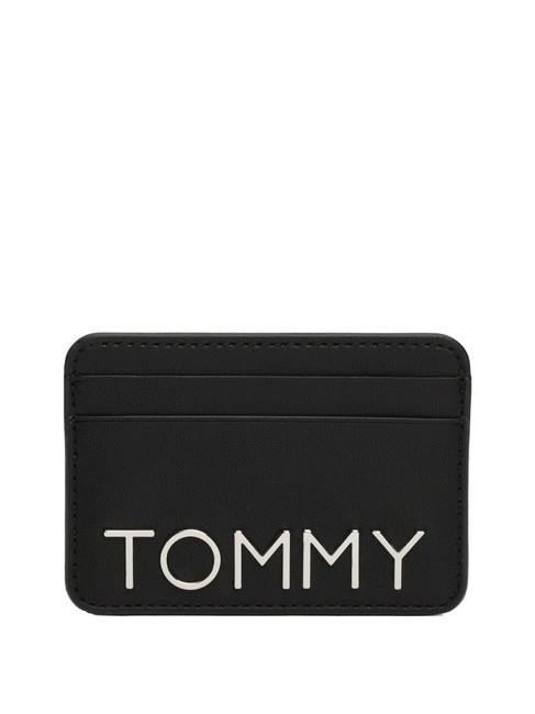 TOMMY HILFIGER TOMMY JEANS CITY BOLD Płaski uchwyt na karty czarny - Portfele damskie