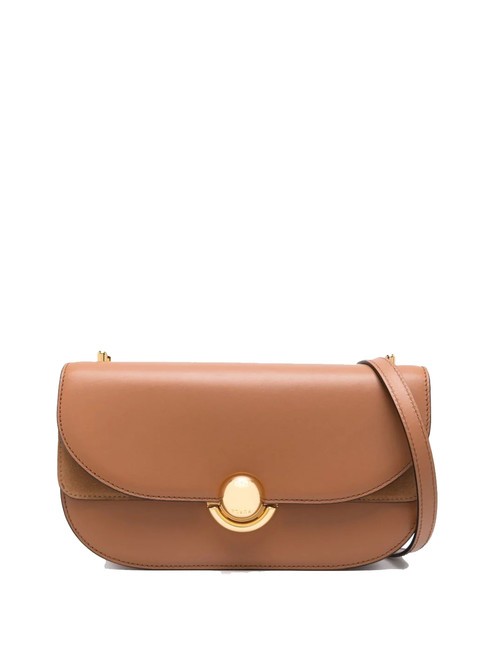 FURLA SFERA Skórzana torba na ramię z klapką brandy - Torby damskie