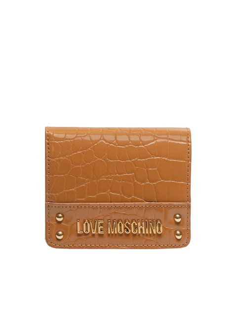 LOVE MOSCHINO SHINY CROCO Portfel damski orzechy włoskie - Portfele damskie