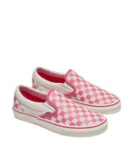 VANS CLASSIC SLIP-ON  Buty pł&oacute;cienne r&oacute;żowy/prawdziwa biel - Buty uniseks - 1
