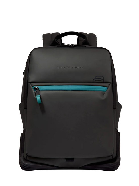 PIQUADRO CORNER SPECIALE GOMMATO  Plecak na laptopa 14" Czarny - Plecaki na laptopa do pracy
