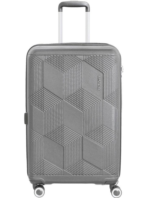 AMERICAN TOURISTER SUNCHASER Duży wózek SREBRNY - Wózki twarde